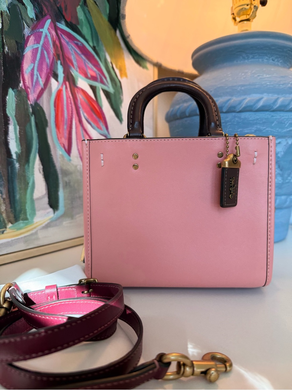 Authentic Coach Rogue 17 In Candy Pink Glovetanned Leather Crossbody Bag